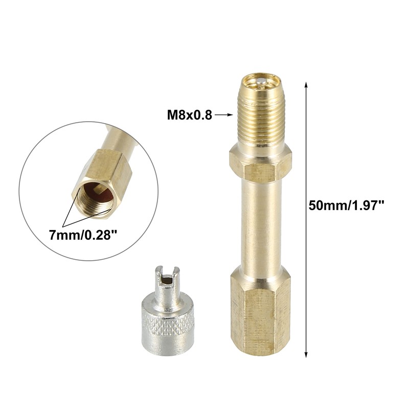 X AUTOHAUX 2pcs 50mm/1.97" Auto Tire Valve Stem Air Inflation