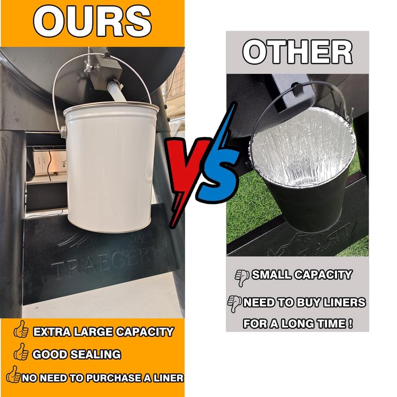Upgraded Grease Drip Bucket Kit Replacement Parts for Traeger Pitboss