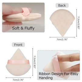 Flytianmy 16Pcs Triangle Powder Puffs, Face Makeup Puff for Body Loose Powder Beauty Makeup Tool Nude