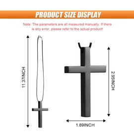 Cross Hanging Ornaments for Rear View Mirror - Metal Car Charm, Auto Ornament, Cross Pendant Decoration for Truck, Home Decor (Black)