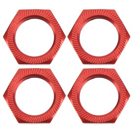 4 Pcs 24mm Wheel Hex Hub Nut Aluminum Alloy High Strength 24mm Hex Hub Nut for ARRMA 1/5 Outcast Kraton 8s Red
