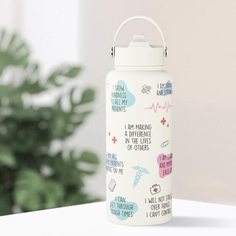 Sandjest SipChic 32oz Sports Water Bottle with Flip Straw &