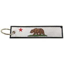 Luso Aviation California Flag Key Chain, 100% Embroidered