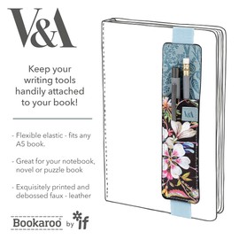 V & A Bookaroo Pen Pouch Kilburn Black Floral