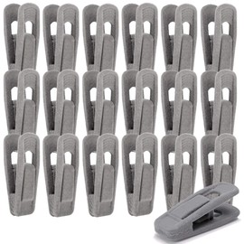 Velvet Hangers Clips 30 pcs, Non-Slip Velvet Clips for Pants Hangers, Strong Finger Clips Perfect for Thin Velvet Hangers (Grey)