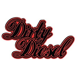 PrintSuperstar Dirty Diesel Full Colour Vehicle Sticker Red & Black (Red Black)