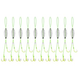 Dyxssm Drum Spring Feeder Fishing Hooks, Carp Bait Traps Fishing Hook (10pcs, 10#)