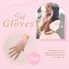 YAEISM Short Pink Gloves Sheer Silk Tulle Wedding Gloves Elegant