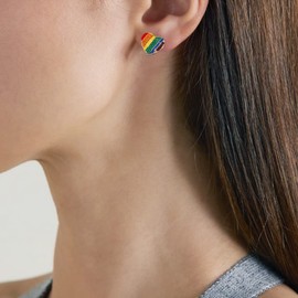 Earring Set for Women Multipack - Girl's Stud Earrings Cute Assorted Multi Pairs Gift for Mothers Day Valentines Jewelry (8 Pairs - Rainbow)