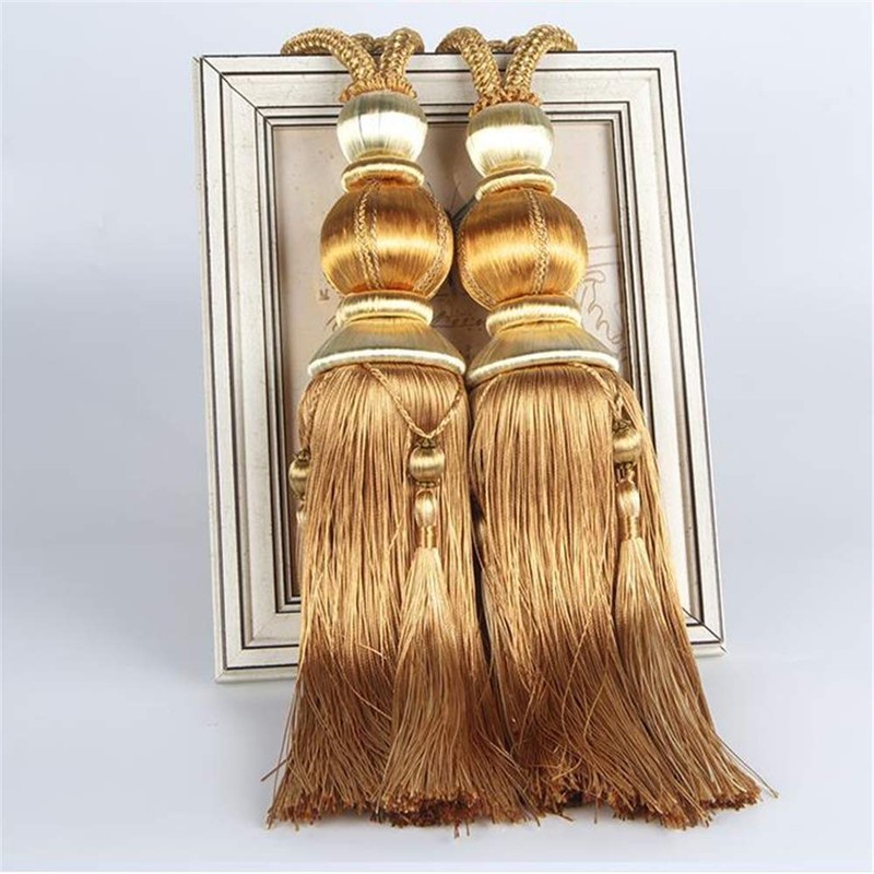 1 Pair Curtain Tiebacks Holdbacks Clip Binding Rope Tie Backs