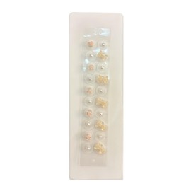 Tsukitoy Ear Tragus Seals, 3 Types of Bowknot, Flower, Pearl, 20 Pieces Resin Tragus Jewelry, Painless Piercing Parts, Easy to Apply, Champagne Orange