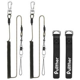 Pullther Butt Belt, Rod Drop Prevention, Butt Rope, Spiral Cord, Fishing Rod, Fall Prevention, Set of 4