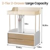 DELAMU 2-Tier 2-Drawer Countertop Organizer, Ideal for storing cosmetics, skincare,