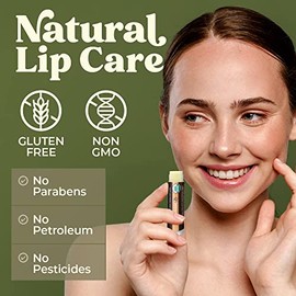 Bálsamo labial orgánico USDA de Earth's Daughter, paquete de 4 – sabor cremoso de coco, cera de abejas, aceite de coco, vitamina E – mejor barra de re
