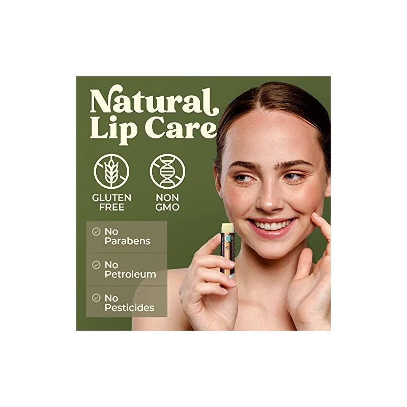 Bálsamo labial orgánico USDA de Earth's Daughter, paquete de 4