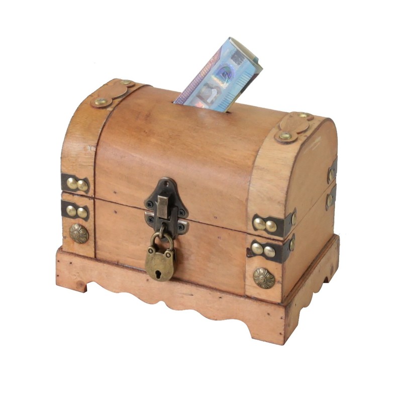 HMF 6414700 Wooden Money Box with Lock | Set of