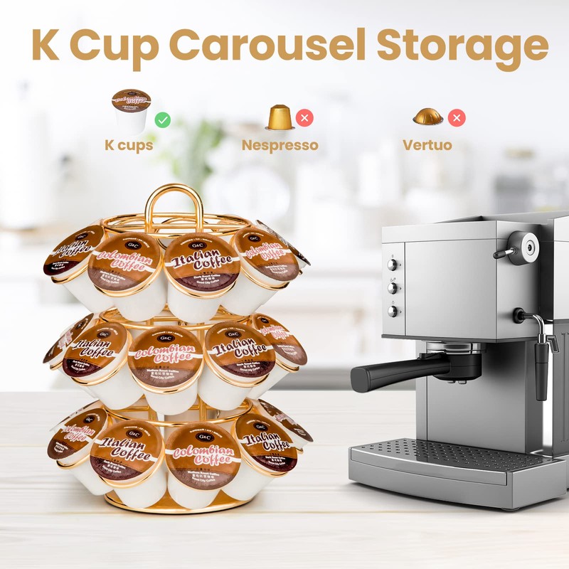 Coffee Pod Holder, K Cup Holders Carousel Organizer ,27 Coffee