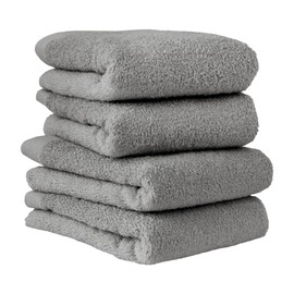 Hiorie Face Towels, Made in Japan, Hotel Style Towels, Set of 4, Warm Gray, Solid, Instant Absorption, Face Towel Set, Durable, 100% Cotton, 18 Colors to Choose from, Senshu Towel