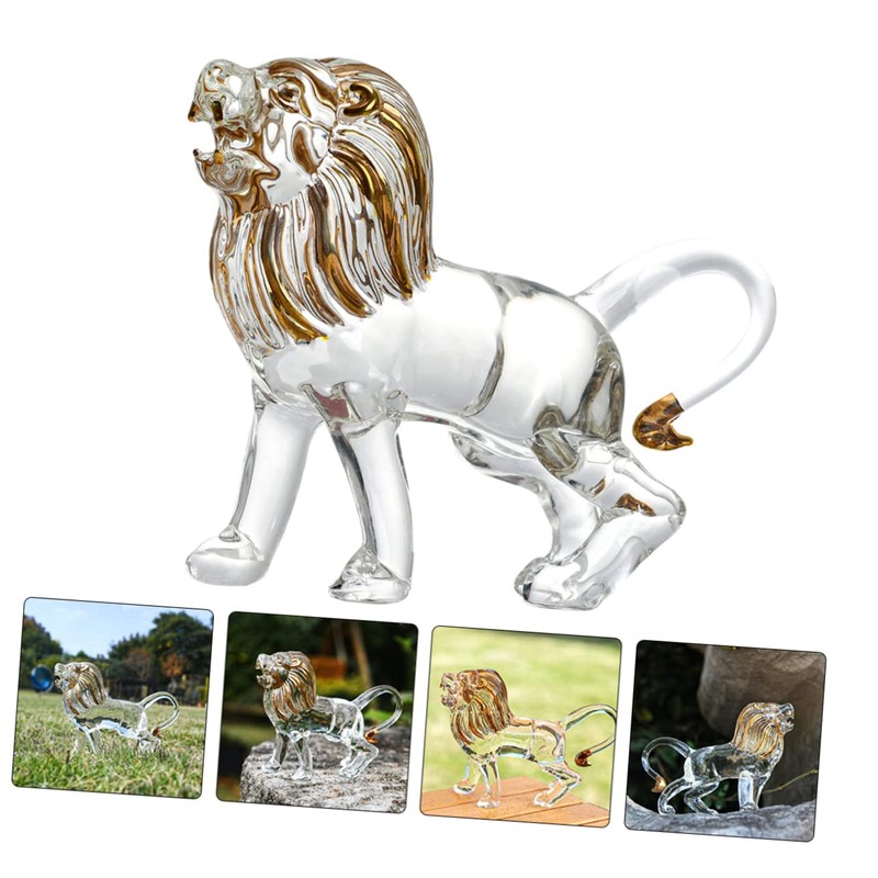 GRIRIW Lion Statue Lion Ornament for Home Decor Sturdy Crystal