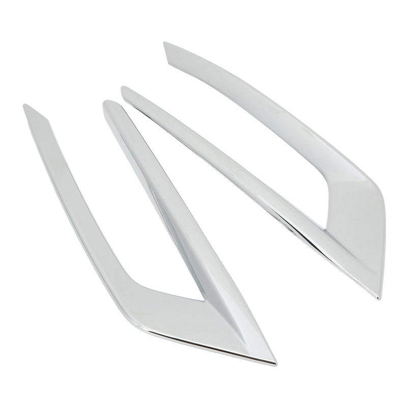 2PCS Front Fog Light Trim Silver Decoration Anti Fading Exterior