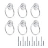 Waziaqoc 6PCS Modern Style Ring Pulls, Chrome Pull Ring Zinc