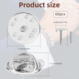 50 Pcs Pin Badge Backs - Butterfly Clutch Metal Pin Backs with 8mm Pins for Badge Backs, Tie Tack, Lapel Pin & Craft Making