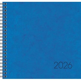 BRUNNEN Book Calendar Model 766 2026 | 210 x 205 mm, Cardboard, Blue