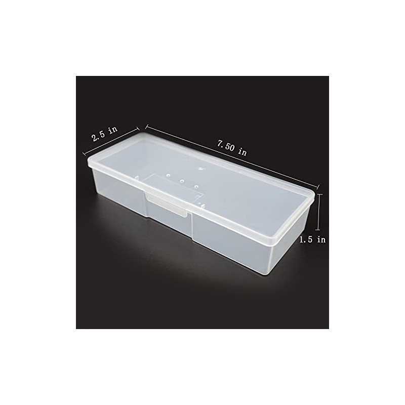 Clear Nail Tool Storage Box with Labels - 12 Piece