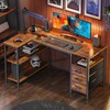 Huuger L Shaped Desk with Power Outlets, Computer Desk with