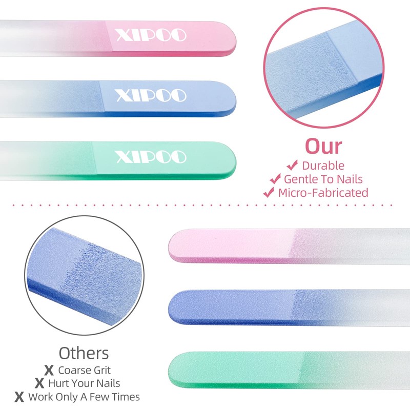 Nail File Glass Nail File 3 Pack Premium Glass Nail