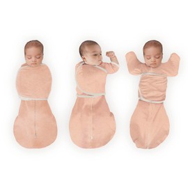 SwaddleDesigns 6-Way Omni Swaddle Sack Arms Up Swaddle for Newborn, More Options to Calm Startle Reflex, Improves Sleep, Easy Transition Baby Sleep Sack, 3 Month, 12-18 lbs, Heathered Peach Blush