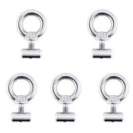5 Pcs Lifting Ring Eye Screws, M6 Stainless Steel Lifting Eye Bolts, Slide Rail Track Ring Screw Nut, Male Threaded Ring Screw Nut