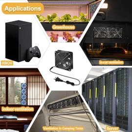 YOWEE BREEZE 120 mm x 38 mm Computer Fan Small Brushless Cooling Fan, AC 100V - 240V Speed Control Fan, for Cabinet Computer Case Chassis Router Receiver Server Workstation Amplifier Pet Box Cooling