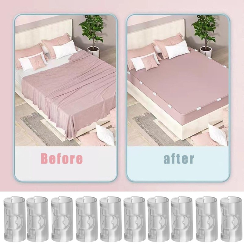 Bed Sheet Clips,10PCS Cylindrical Non-slip Plastic Bed Sheet Grippers, No