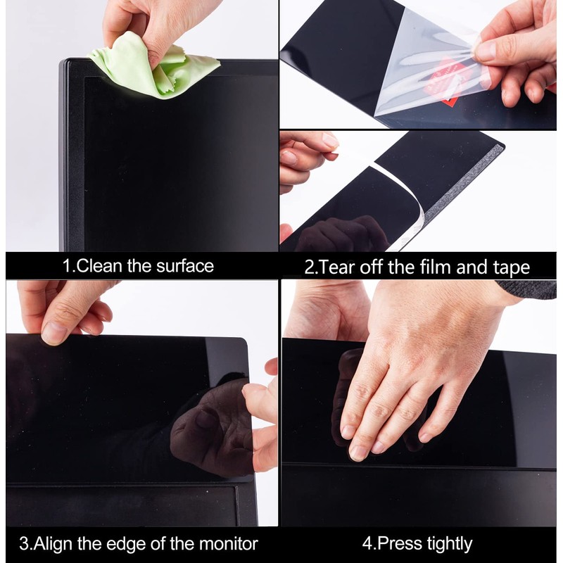 Black Monitor Memo Board Top Mount,18" Monitor Sticky Note Holder,Sticky