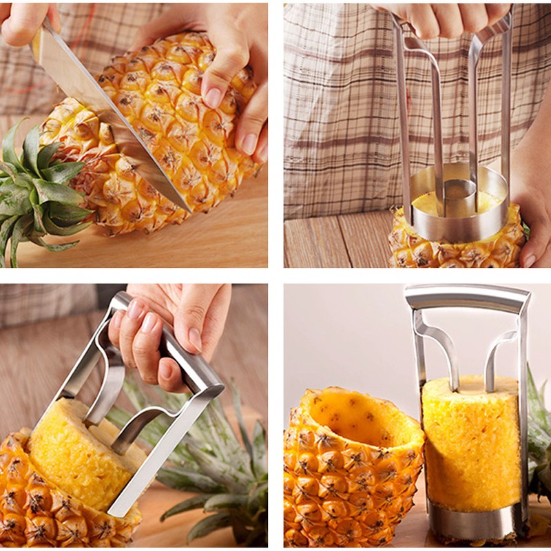 Stainless Steel Pineapple Peeler Cutter Fruit Slicer Core Remover Kitchen