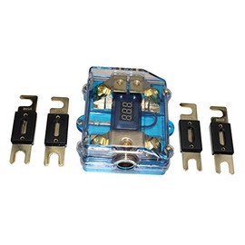 100A ANL Dual Digital Gold Plated ANL Distribution Block 0-4 Ga Fuse Holder 12-24V Input Voltage Display