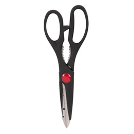 Luciano Housewares Sharp-Bladed Stainless Steel Multipurpose Shears, 4.53" L x 11.02" H x 0.39" W, Black