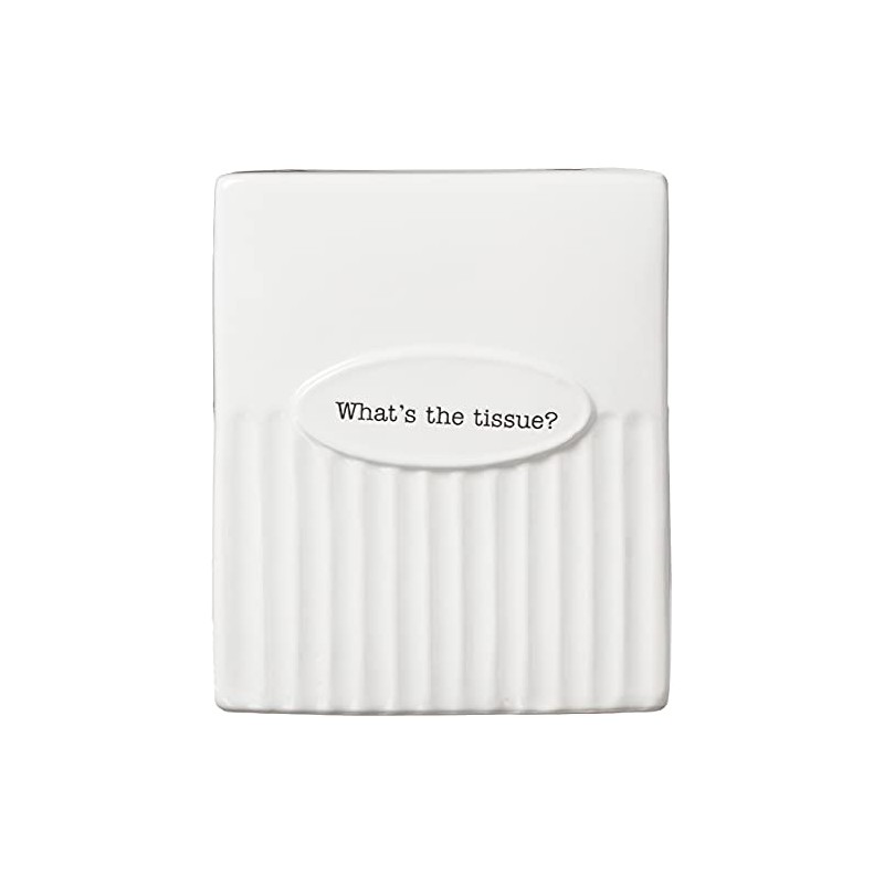 Mud Pie Circa Ceramic Tissue Box Covers, Square, White