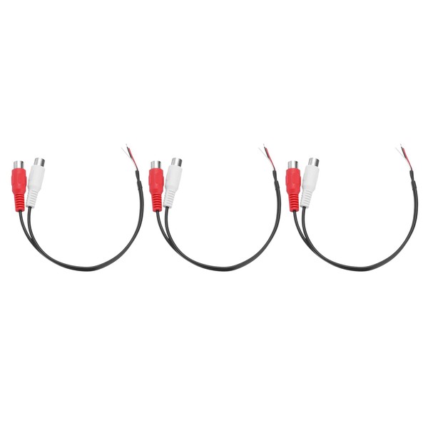 QUARKZMAN 3 Pcs Speaker RCA Male to Bare Cable End