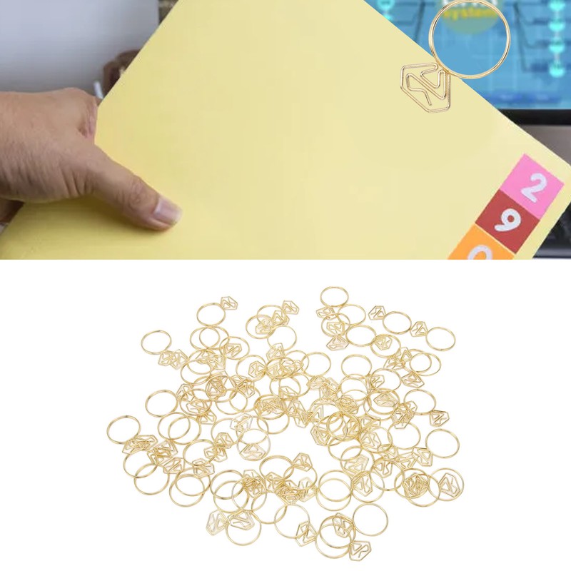 80pcs Ring Shape Paper Clips Rustproof Multifunction Multifunction with Clear