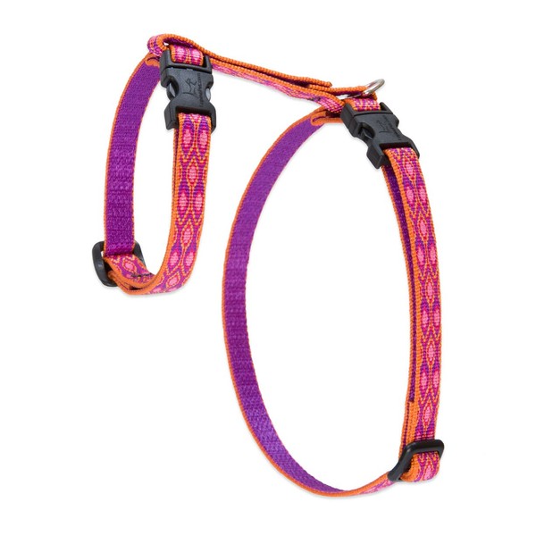 LupinePet Originals 1/2" Alpen Glow 9-14" H-style Harness for Small Pets