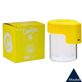 HAOLEJIA Light-Up LED Transparent Glass Seal Storage Jar,with Magnifying Viewing Jar (Yellow)