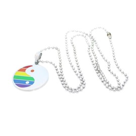 Baluue Rainbow Pendant Necklace Fashion Stainless Steel Jewelry for Daily Wear Parties and Unique Design with Fine Workmanship
