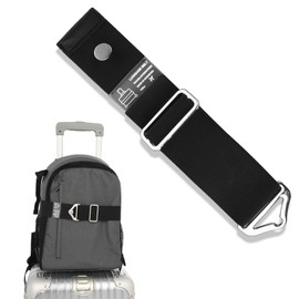 2-in-1 Luggage Straps Travel Belt for Carry On Bag, Elastic Adjustable Suitcase Straps for Backpack Attachment, Over Handle Luggage Bungee for Hands-Free Travel