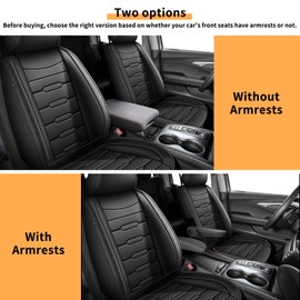 AOMSAZTO Seat Covers Fit for Honda Ridgeline 2006-2024 2025: Crew Cab 5 Seats Car Seat Covers Faux Leather Truck Pickup Seat Cushion Protector - Front Seats Without Armrests(Full Set, Blackline)
