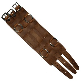 Hot Leathers Unisex-Adult 2.5" 3-Strap Brown Leather Watch Band (Brown, 3")