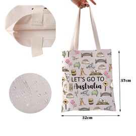 Australia Trip Travel Case Australia Travel Gift Australia Vacation Gift Let's Go to Australia Makeup Bag with Zipper Australia Souvenir (Australia Tote)