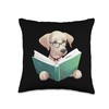 Labrador Reading Book Throw Pillow