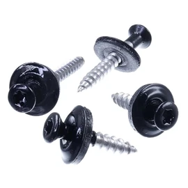 SECCARO Plumbing Screws 4.5 x 35 mm, RAL 9005 Jet Black, A2 Stainless Steel, EPDM Sealing Washer 15 mm, TX/Hexalobular Socket, Pack of 100